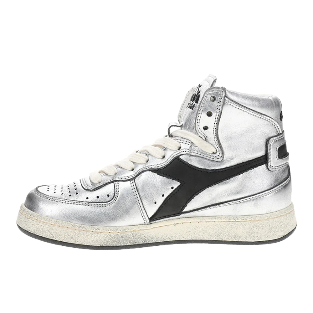 Mi Basket Used Metallic Lace Up Sneakers - Image 3