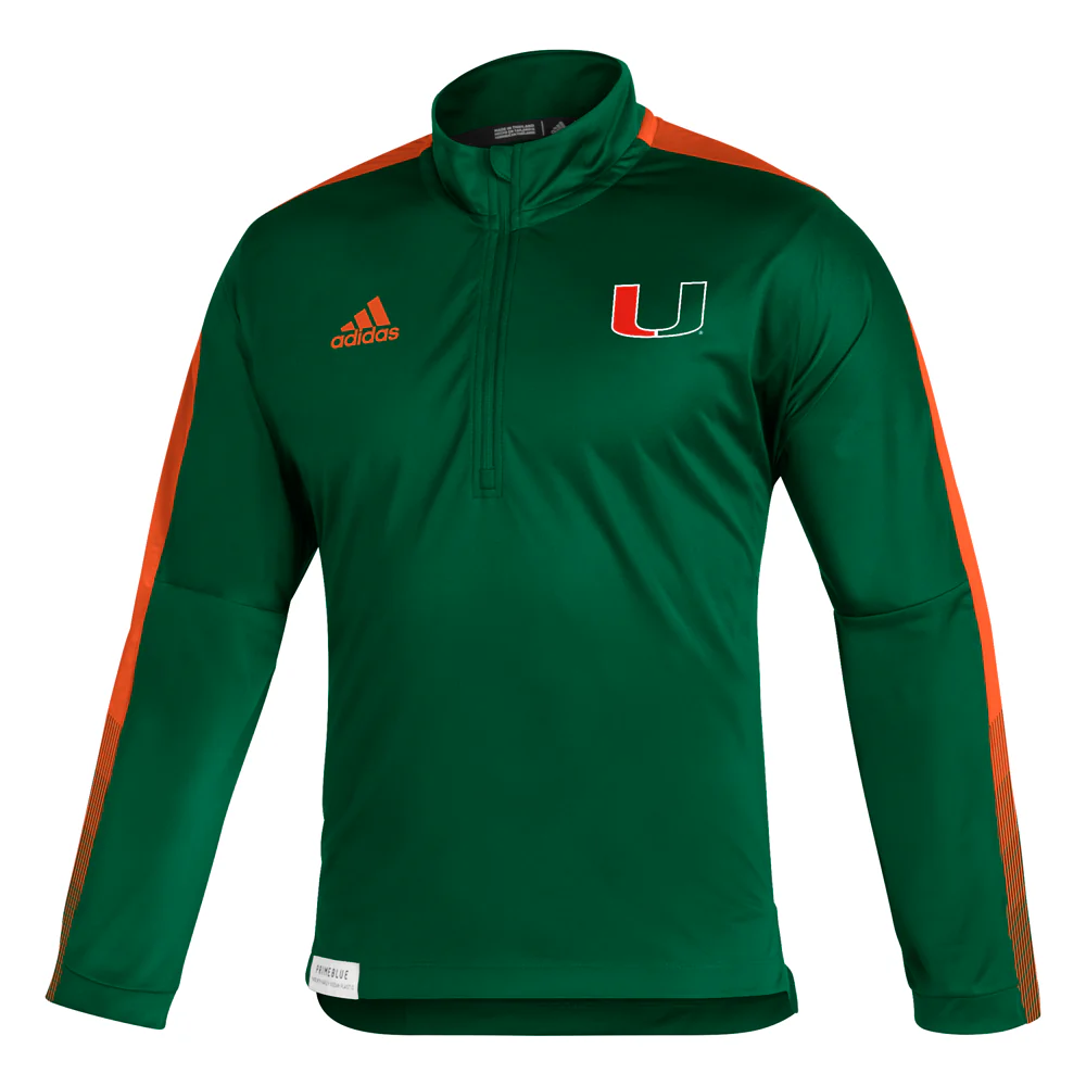 Miami Hurricanes Sideline Primeblue Quarter Zip Jacket