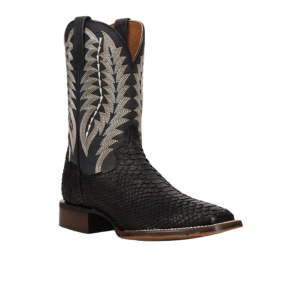 Midnight Reign Python Square Toe Pull On Cowboy Boots - Image 2