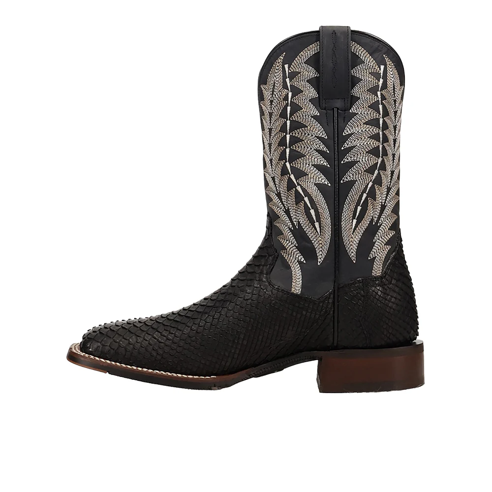Midnight Reign Python Square Toe Pull On Cowboy Boots - Image 3