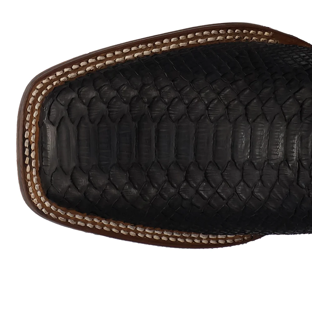 Midnight Reign Python Square Toe Pull On Cowboy Boots - Image 4