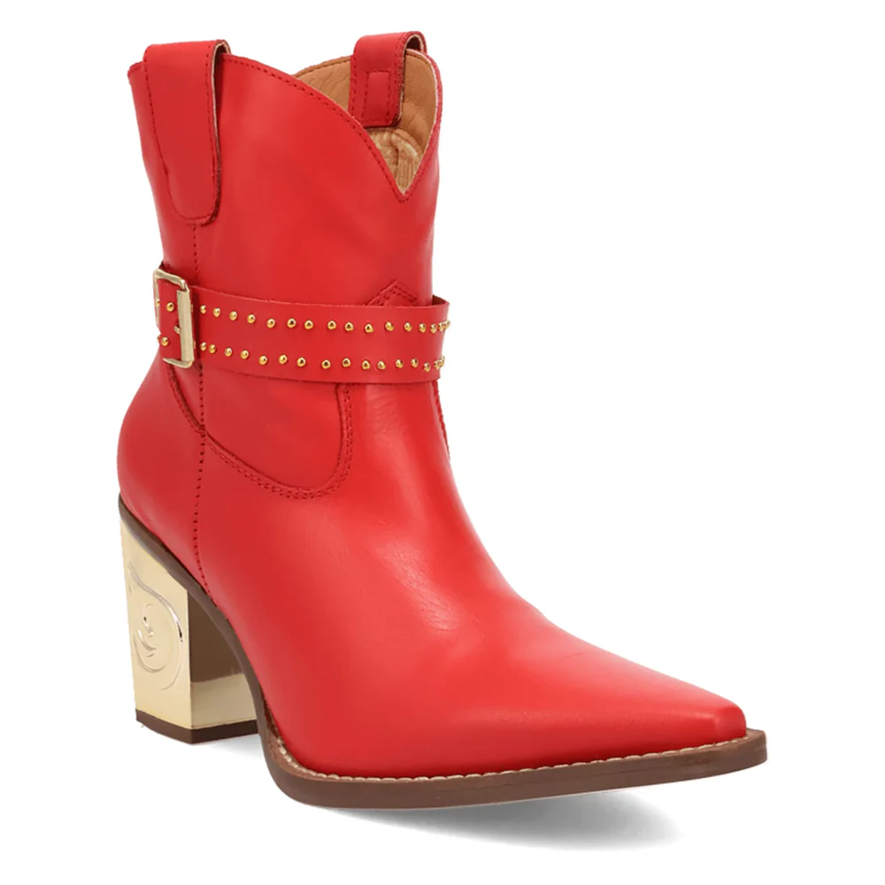 Milano Studded Snip Toe Pull On Cowboy Booties - Image 2