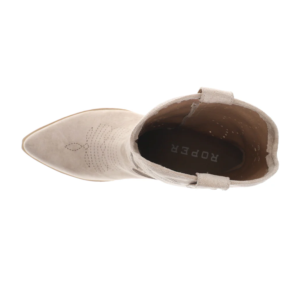 Miranda Embroidered Round Toe Pull On Cowboy Booties - Image 4