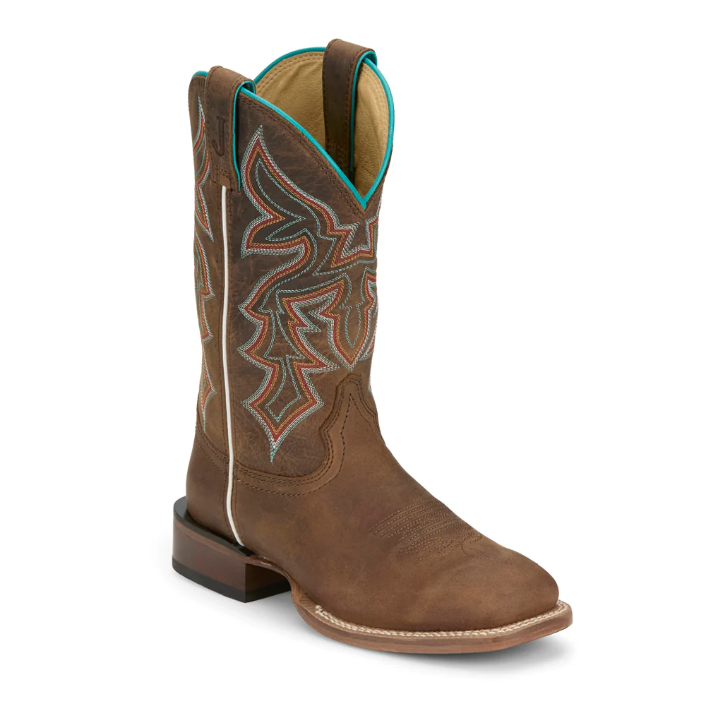 Miss Ellie Embroidered Square Toe Pull On Cowboy Boots - Image 2