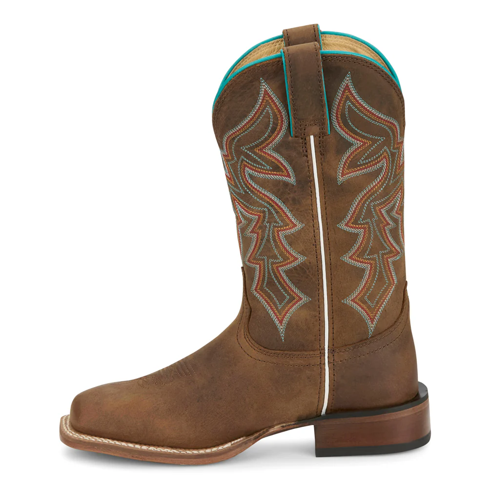 Miss Ellie Embroidered Square Toe Pull On Cowboy Boots - Image 3