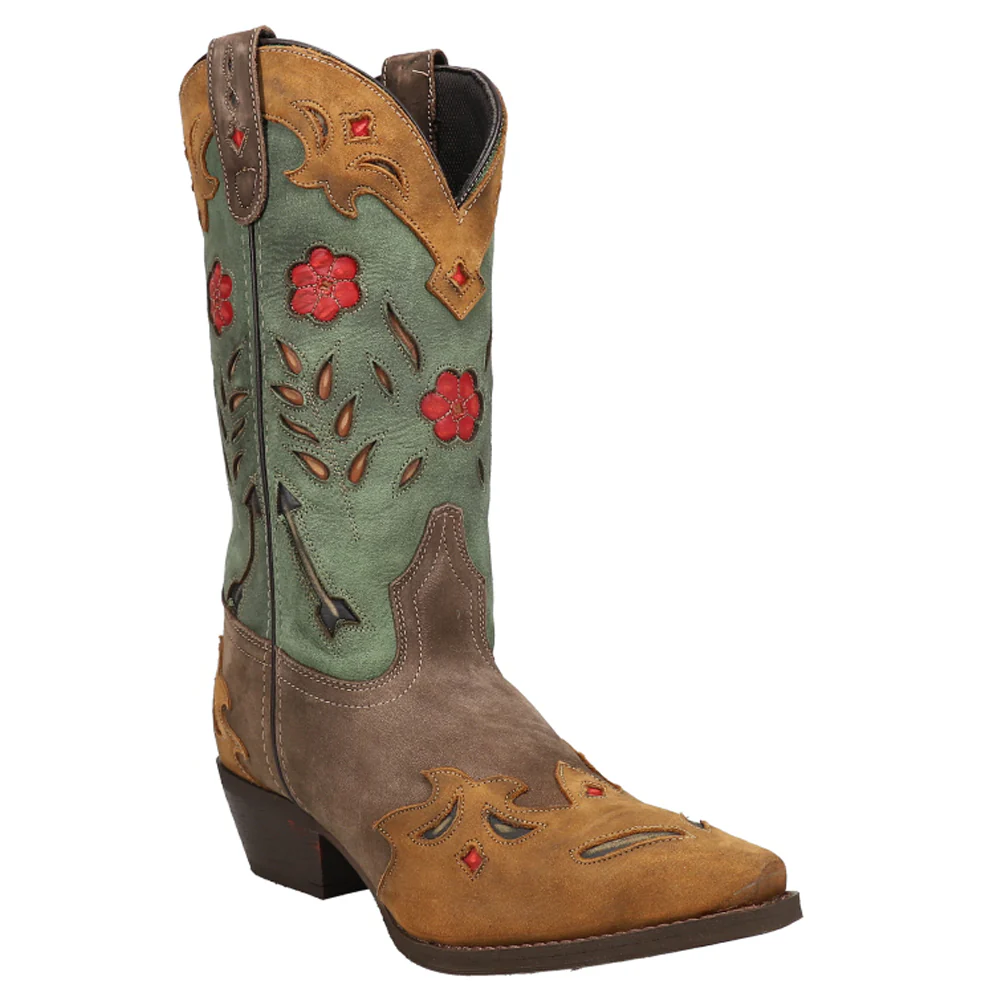Miss Kate Floral Tooled Inlay Snip Toe Cowboy Boots - Image 2