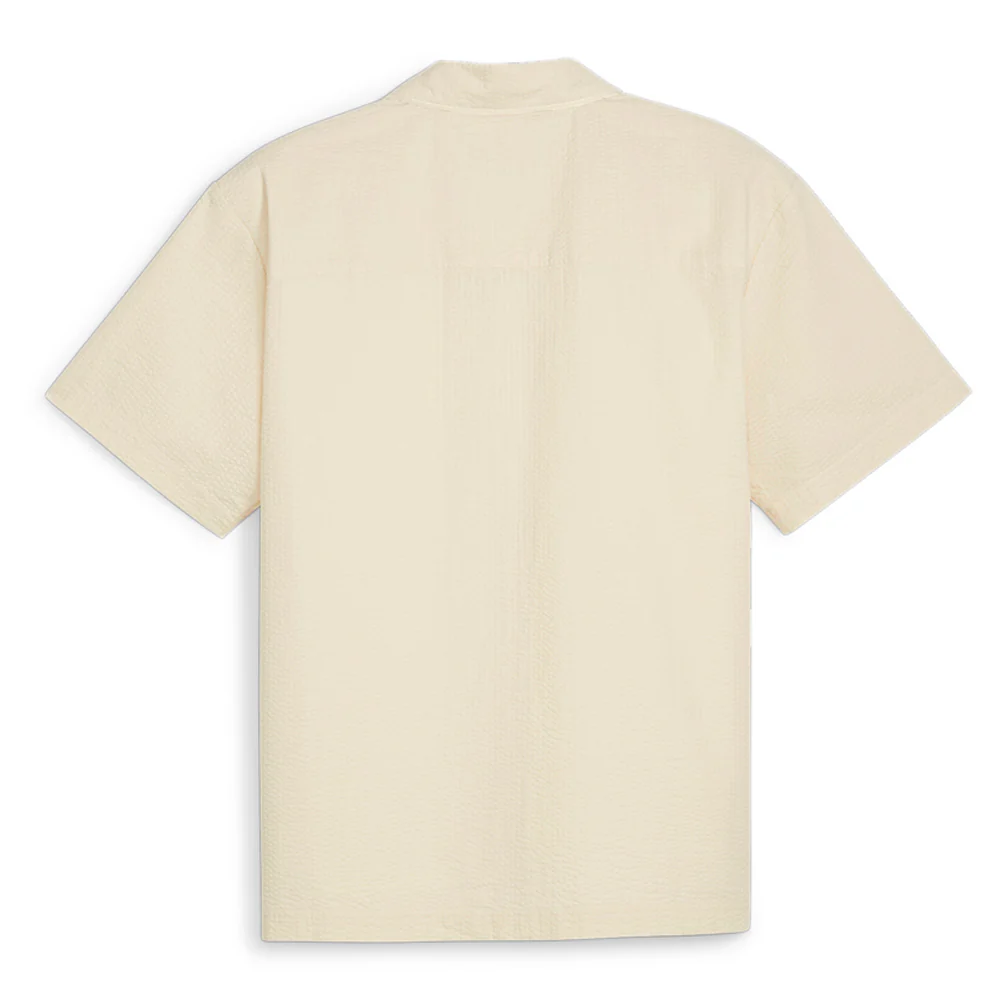 Made With Quality Seersucker Collared Short Sleeve Button Up Shirt - Image 2
