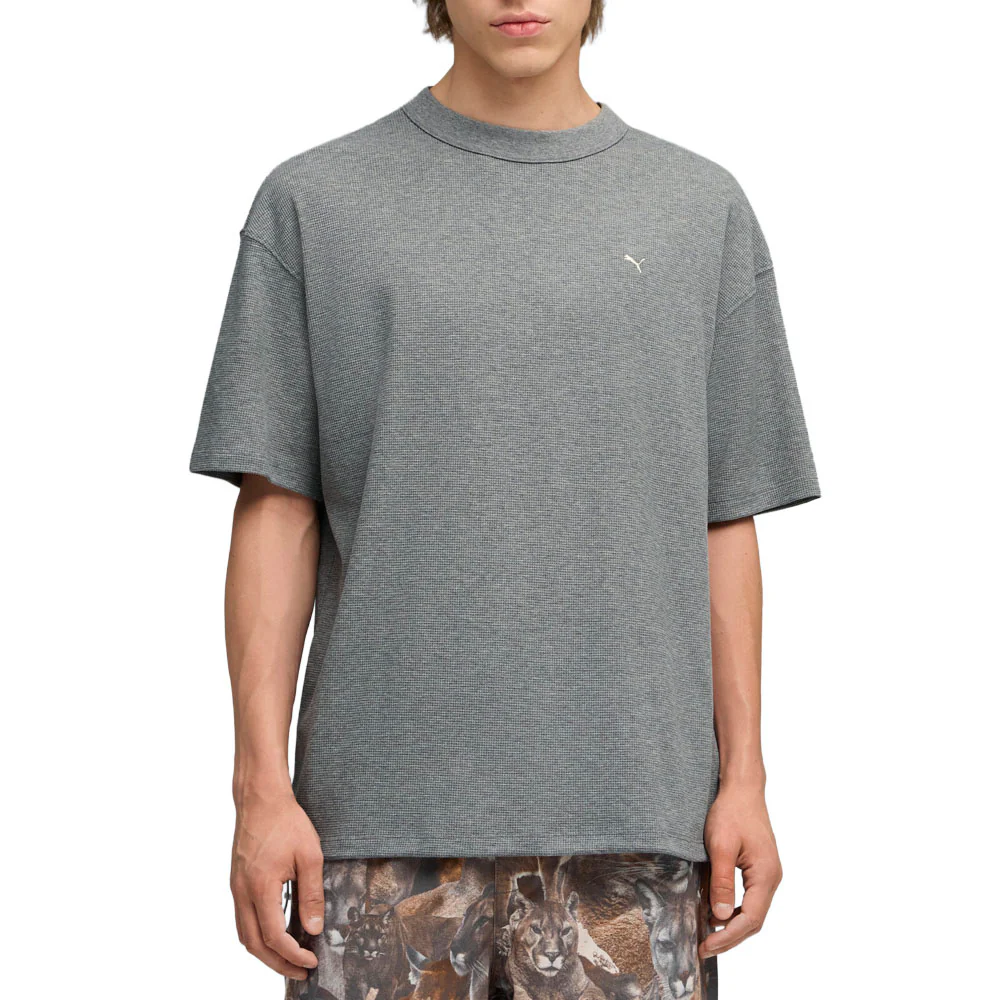 MMQ Waffle Crew Neck Short Sleeve T-Shirt - Image 3