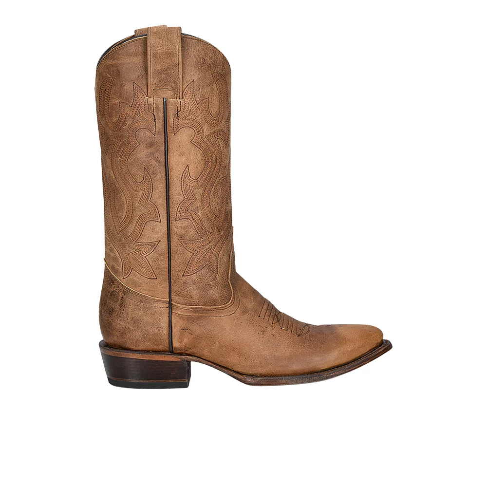 Embroidered Round Toe Pull On Cowboy Boots