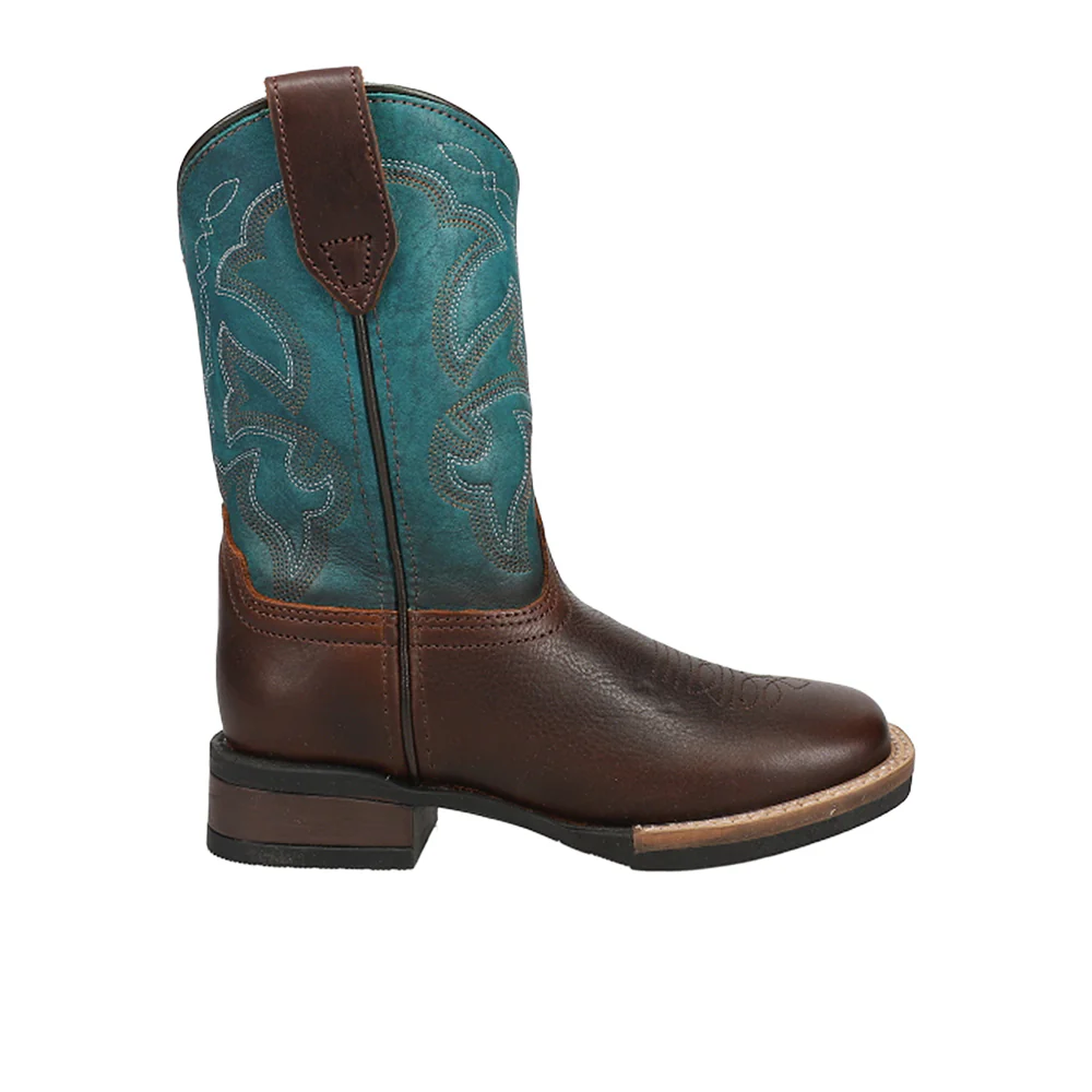 Monterey Blue Square Toe Cowboy Boots (Big Kid)