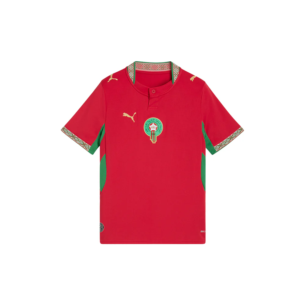 Morocco Home Henley Neck Short Sleeve Soccer Jersey (Youth)
