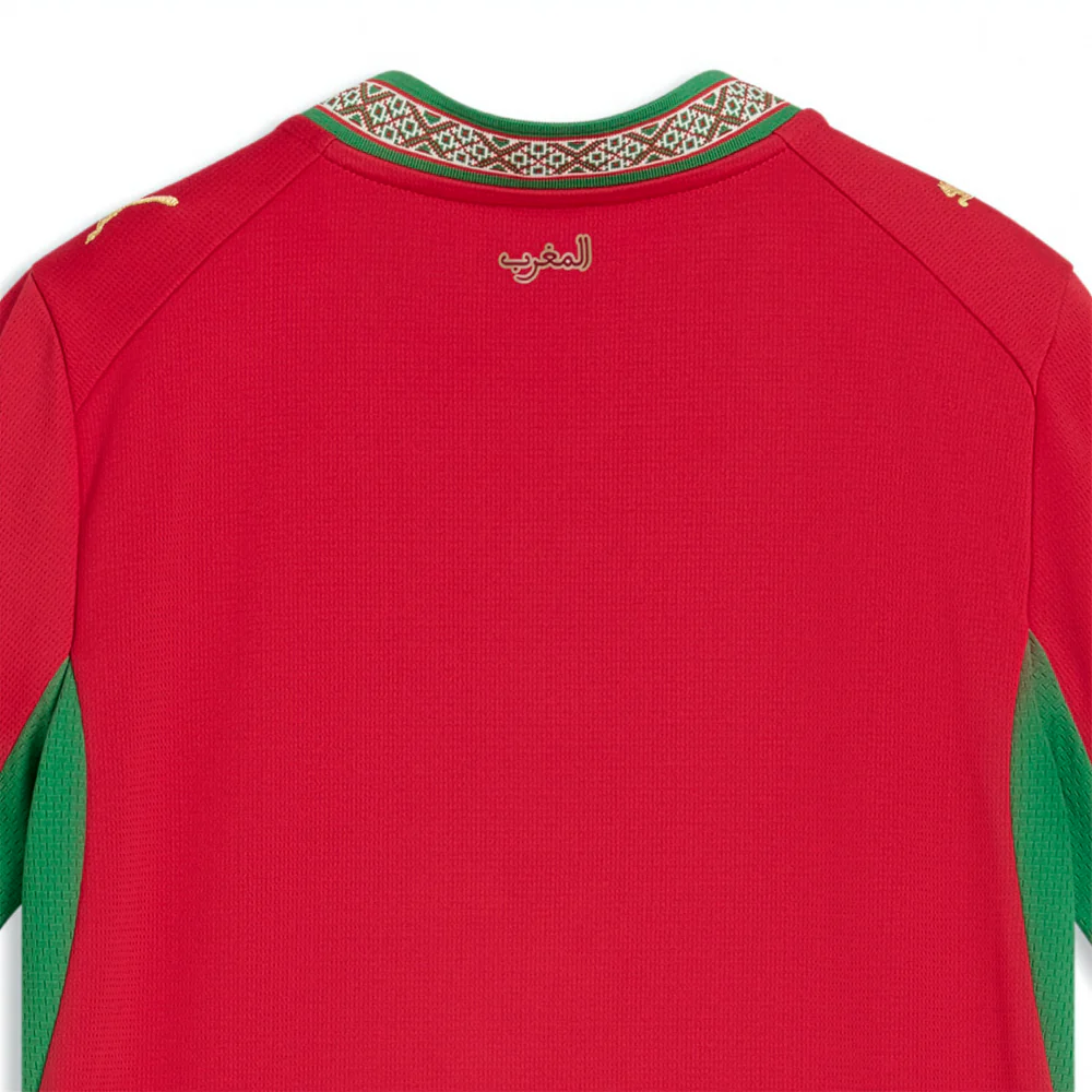 Morocco Home Henley Neck Short Sleeve Soccer Jersey (Youth) - Image 4