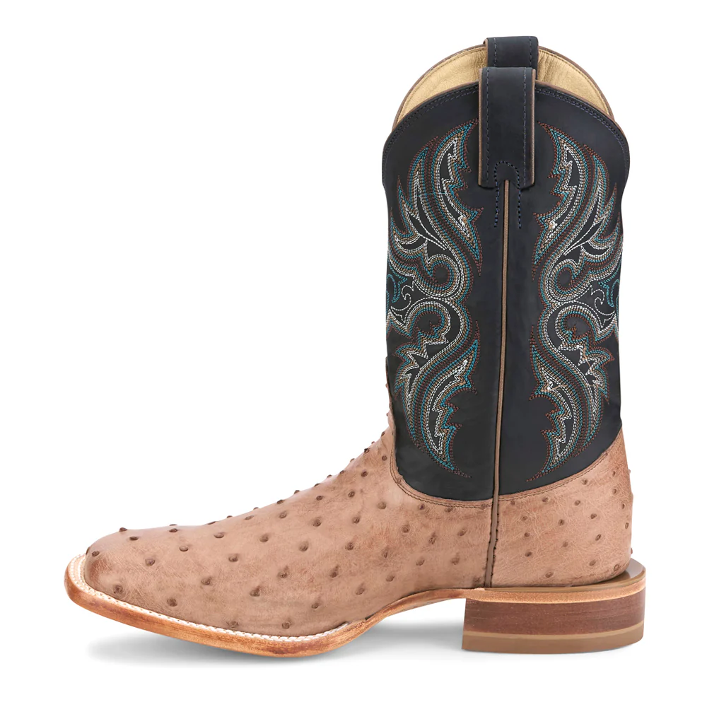 Moseley Full Quill Ostrich Square Toe Pull On Cowboy Boots - Image 3