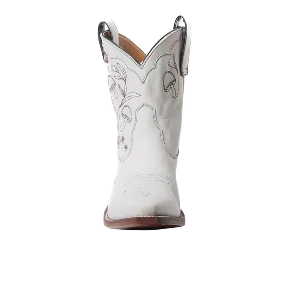 Mystical Embroidered Snip Toe Pull On Cowboy Booties - Image 4
