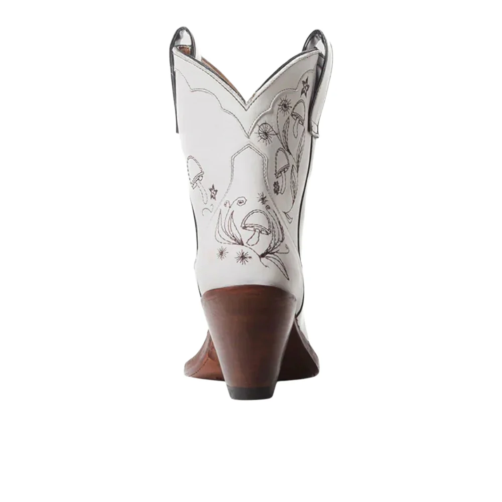 Mystical Embroidered Snip Toe Pull On Cowboy Booties - Image 5