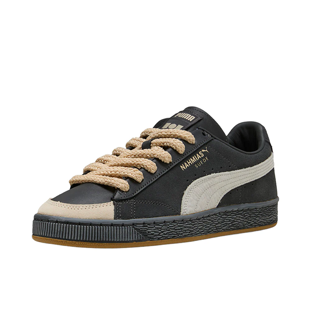 NAHMIAS Suede Vintage Black Lace Up Sneakers - Image 2
