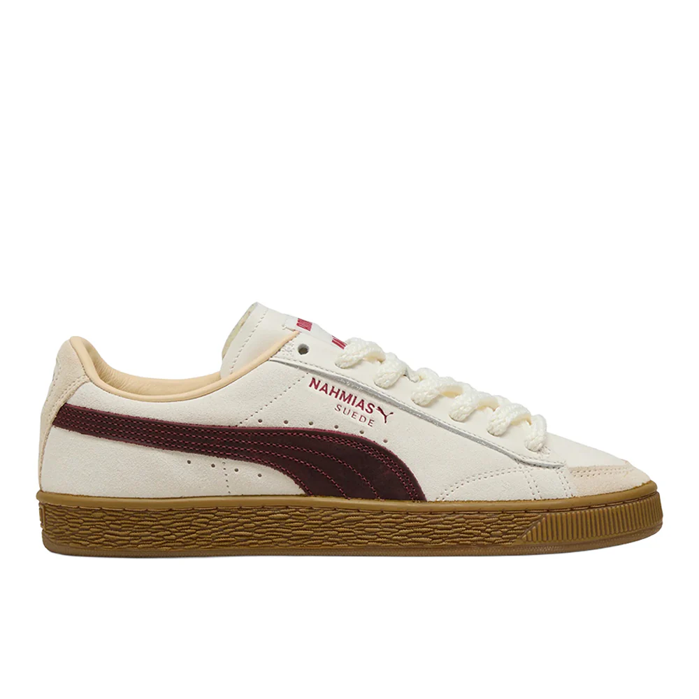 NAHMIAS Suede Vintage Red Lace Up Sneakers