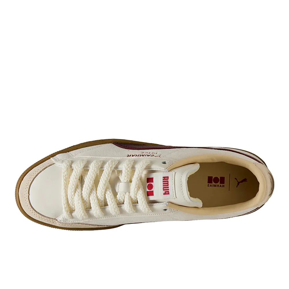 NAHMIAS Suede Vintage Red Lace Up Sneakers - Image 4