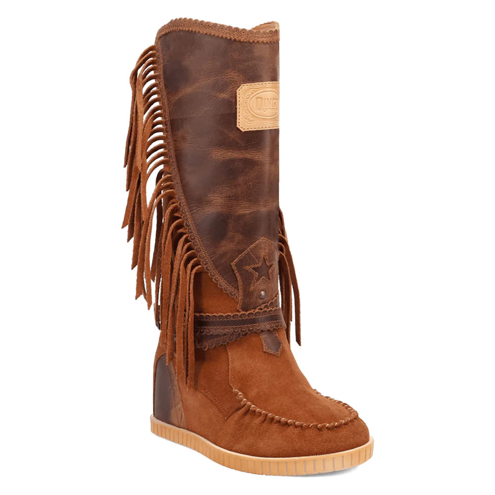 Natchez Fringe Moccasin Round Toe Pull On Boots - Image 2
