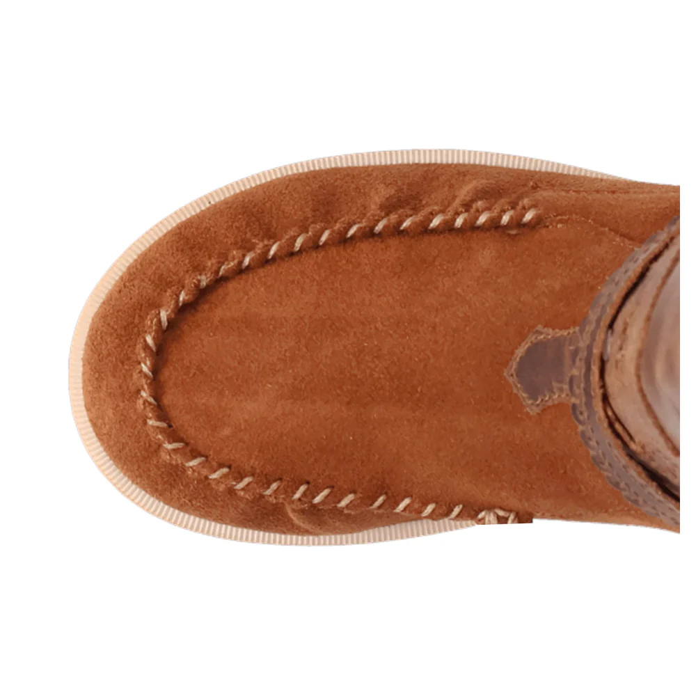 Natchez Fringe Moccasin Round Toe Pull On Boots - Image 4