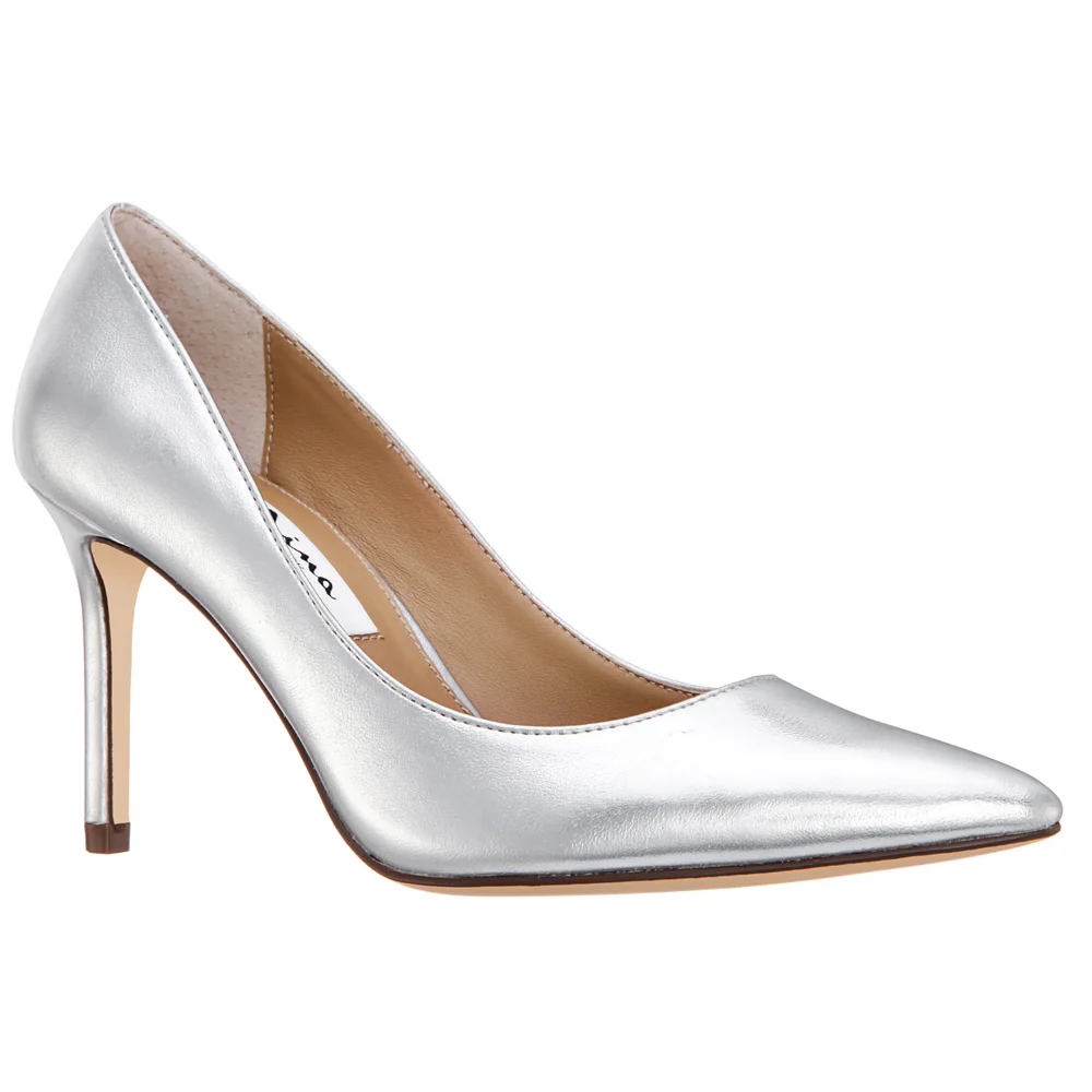 Nina Metallic Pointed Toe Stiletto Pumps - Image 2