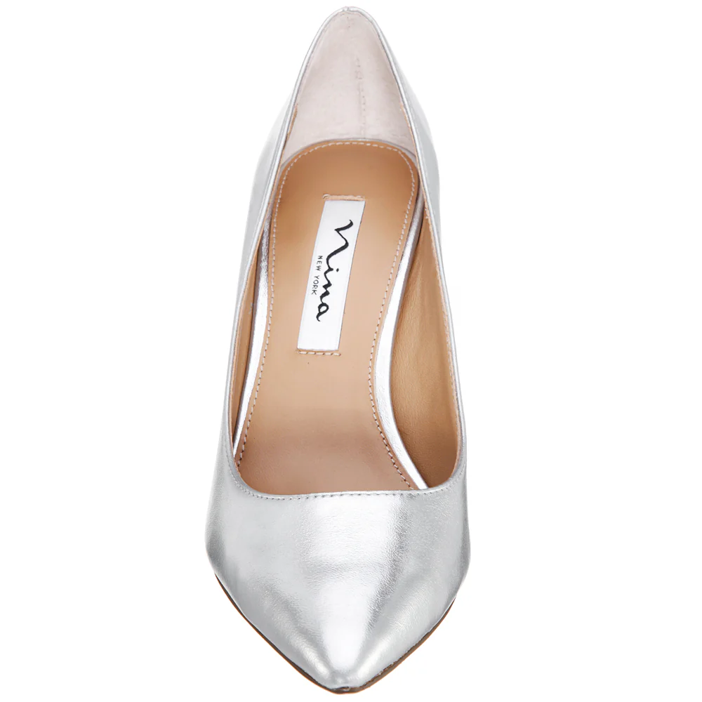 Nina Metallic Pointed Toe Stiletto Pumps - Image 4