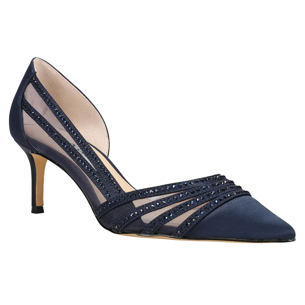 Noreen Rhinestone Pointed Toe Evening Pumps - Image 2