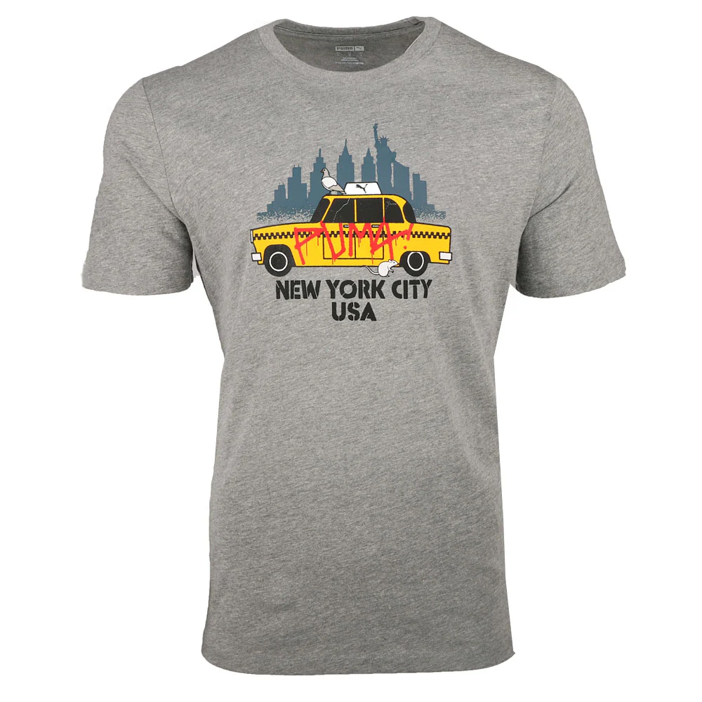 NYC Cartoon Cab Graphic Crew Neck Short Sleeve T-Shirt