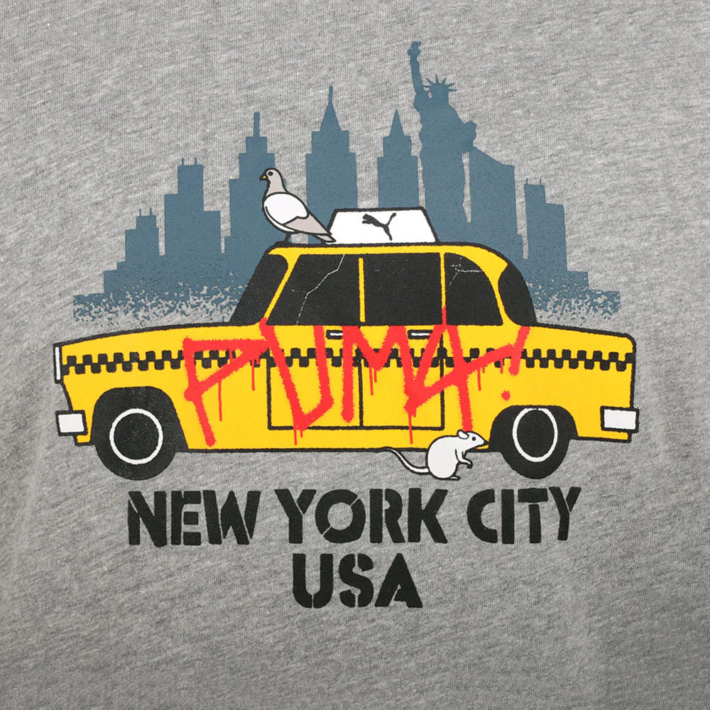 NYC Cartoon Cab Graphic Crew Neck Short Sleeve T-Shirt - Image 3