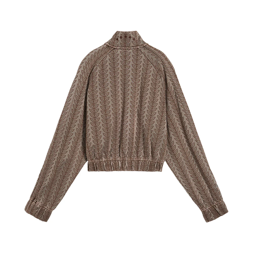 NYC T7 Jacquard Cropped Full Zip Track Jacket - Image 2