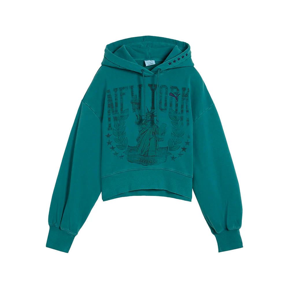 NYC Wardrobe Essentials Boxy Cropped Pullover Hoodie