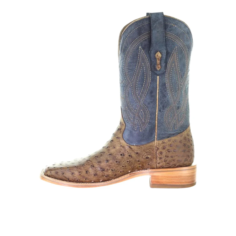 Ostrich Embroidered Square Toe Pull On Cowboy Boots - Image 3