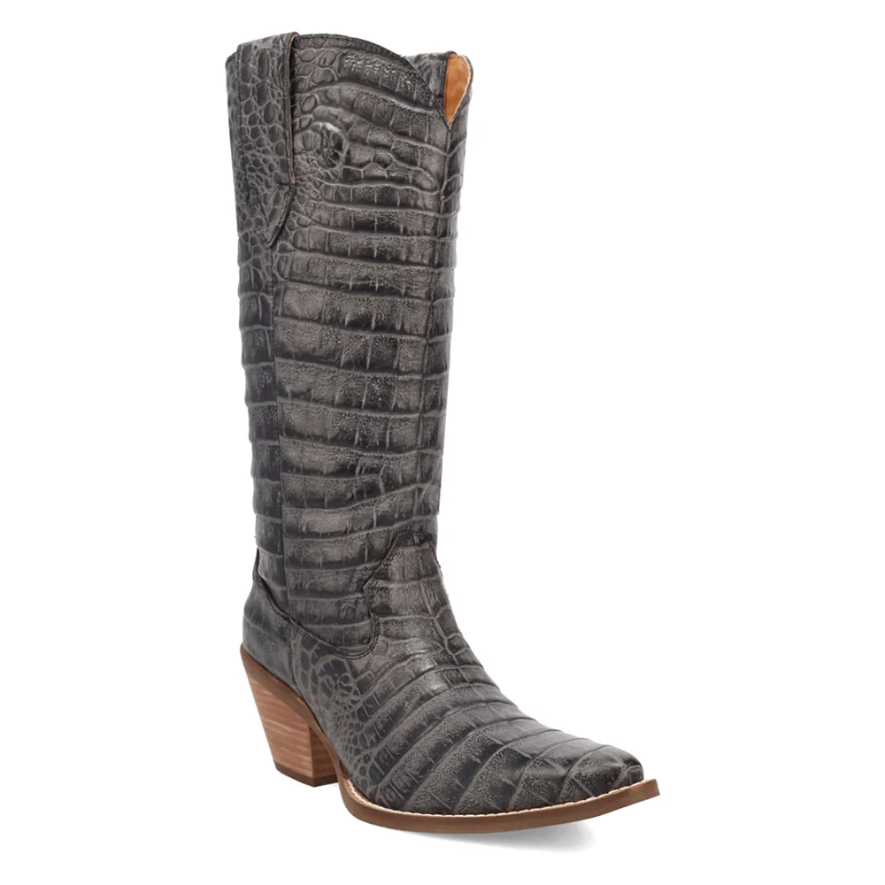 Ozzie Croc Embossed Snip Toe Cowboy Boots - Image 2
