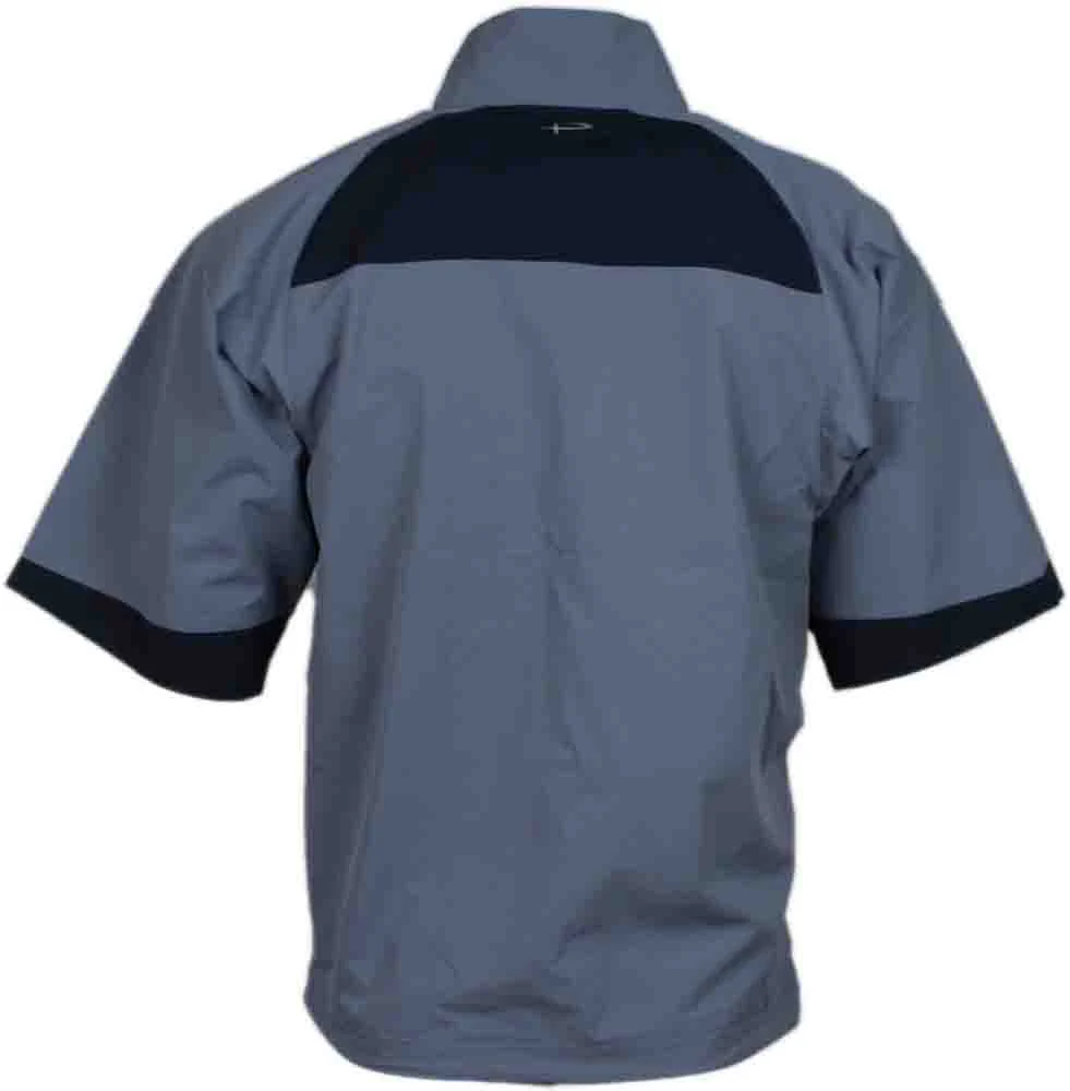 Colorblock Short Sleeve Half-Zip Windbreaker Pullover - Image 2