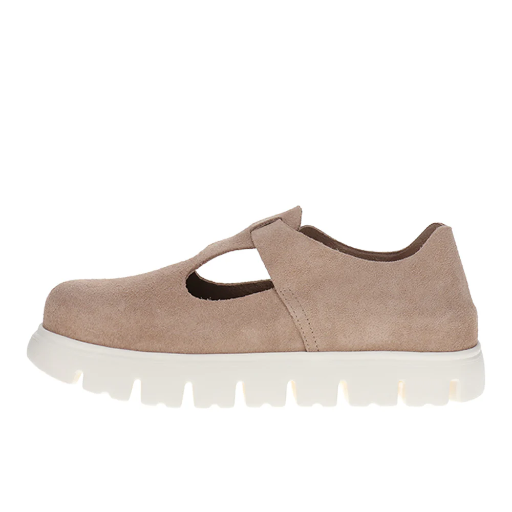 Paris Chunky Suede Leather Flats - Image 3