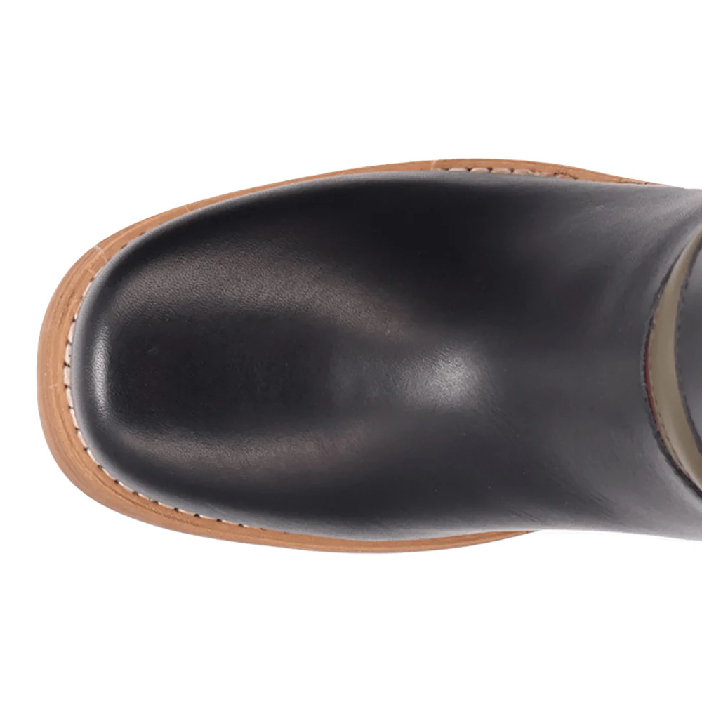 Patches Leather Round Toe Cowboy Boots - Image 4