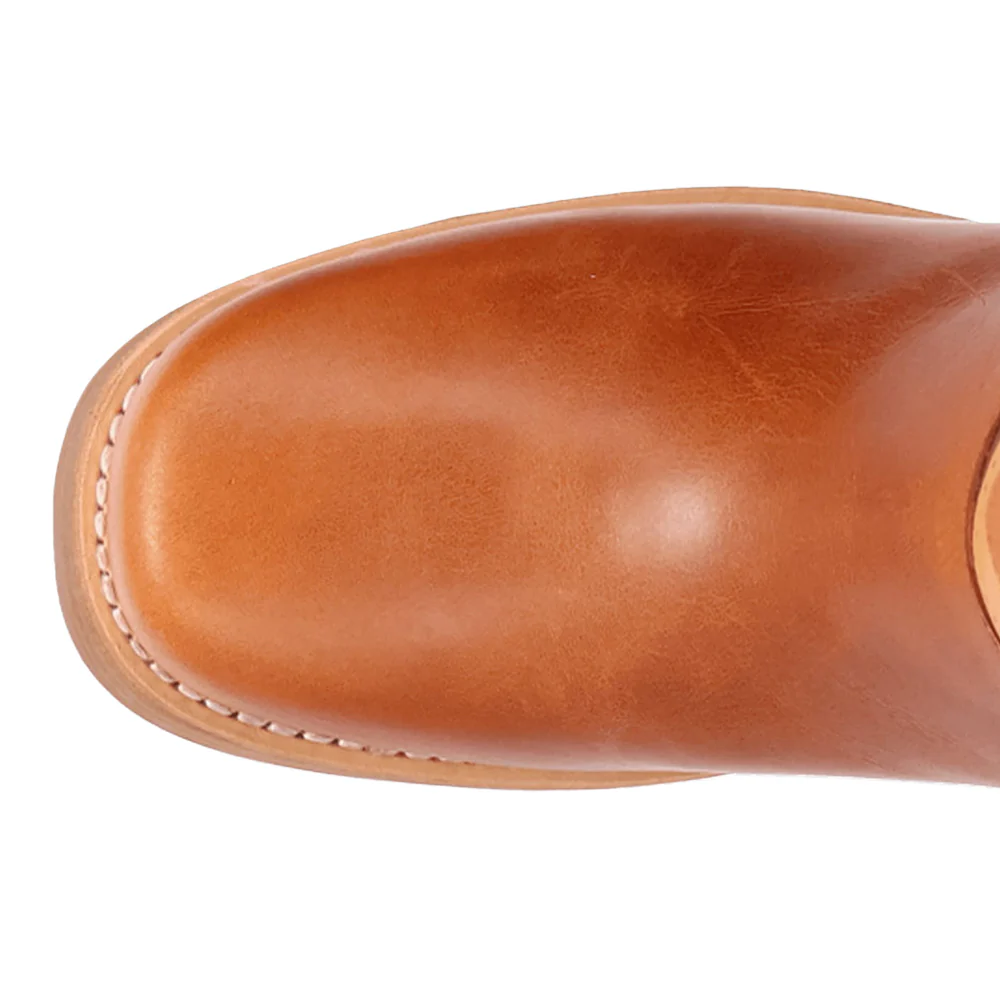 Patches Leather Round Toe Cowboy Boots - Image 4