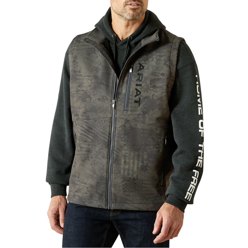 Patriot Flag Softshell Full Zip Vest - Image 3