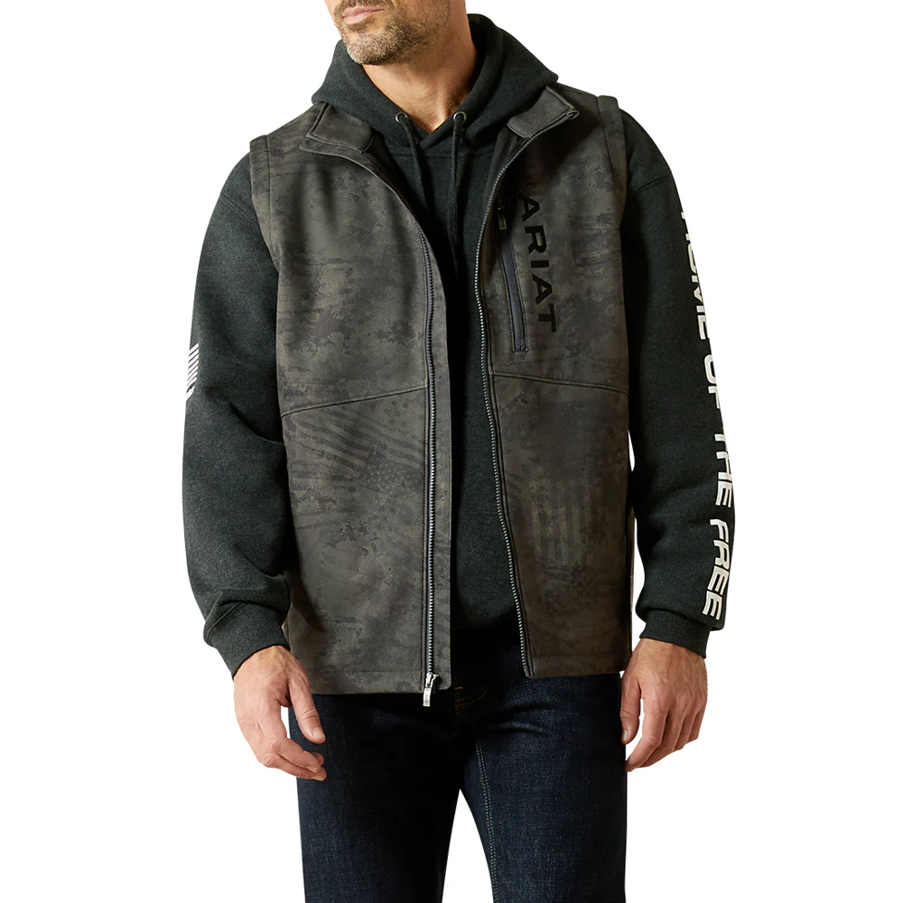 Patriot Flag Softshell Full Zip Vest - Image 5