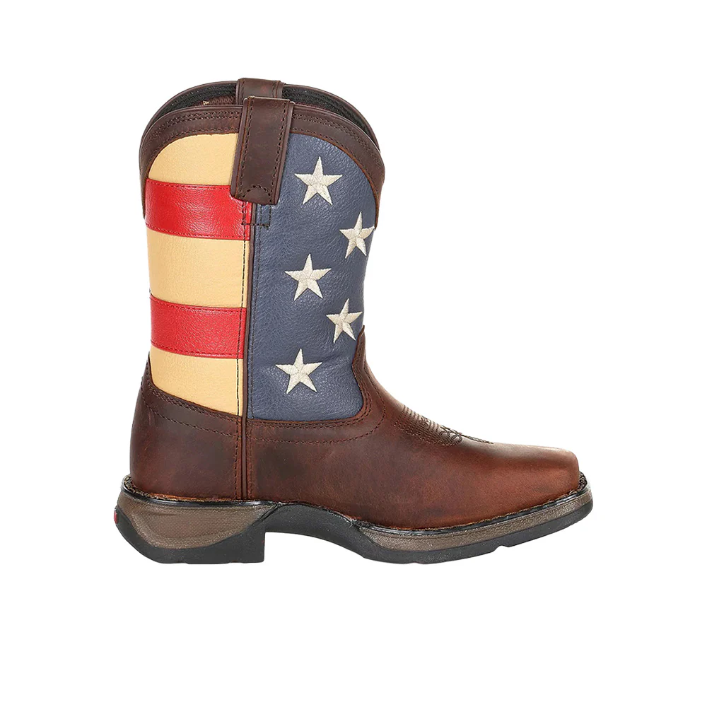 Patriotic Square Toe Pull On Cowboy Boots (Toddler)