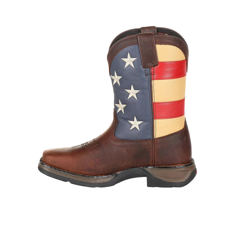 Patriotic Square Toe Pull On Cowboy Boots (Toddler) - Image 3