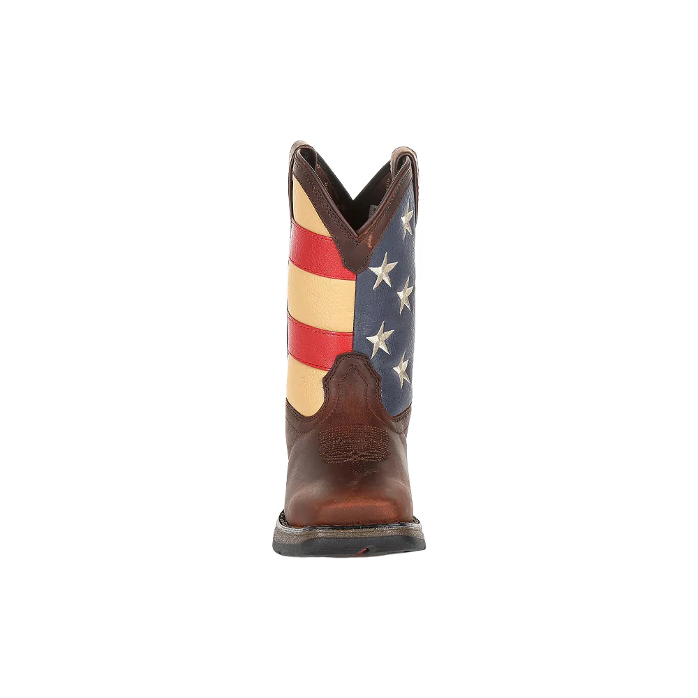 Patriotic Square Toe Pull On Cowboy Boots (Toddler) - Image 5