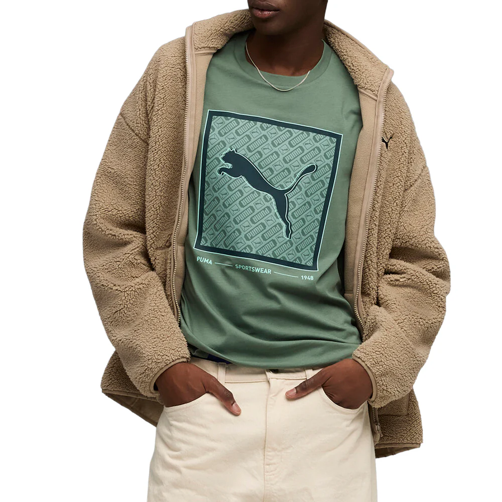 Pattern Box Graphic Crew Neck Short Sleeve T-Shirt - Image 5