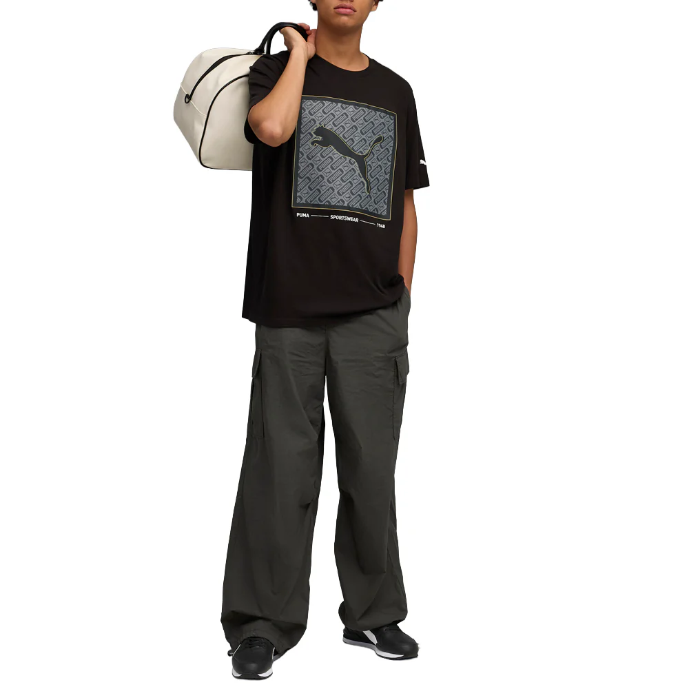 Pattern Box Graphic Crew Neck Short Sleeve T-Shirt - Image 5