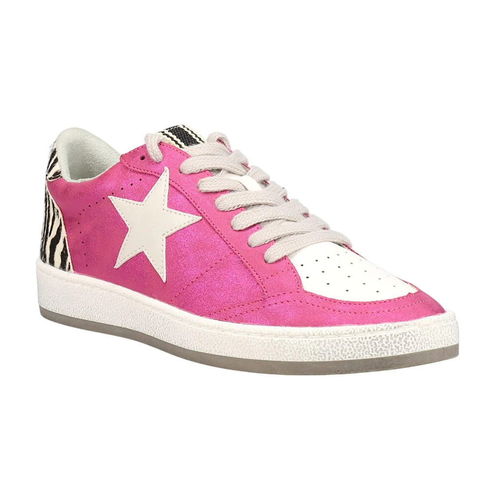 Paz Zebra Print Lace Up Sneakers - Image 2