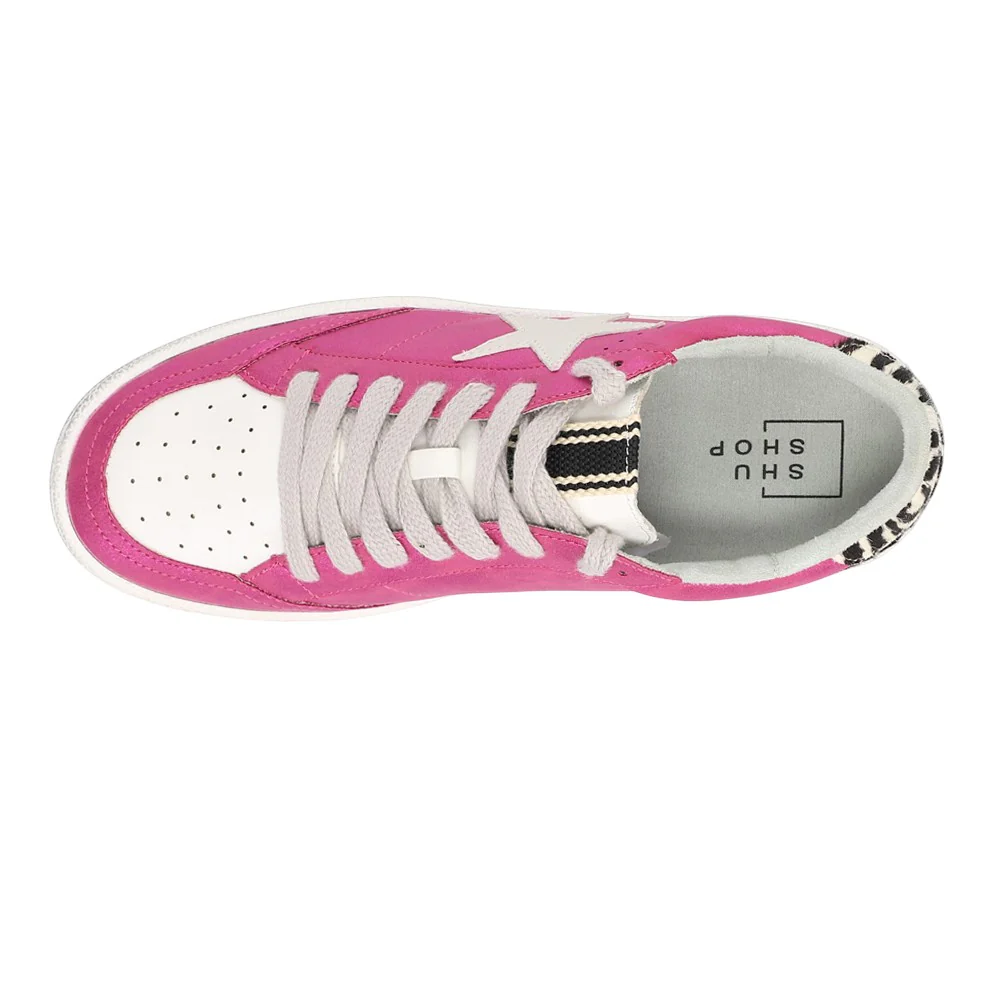 Paz Zebra Print Lace Up Sneakers - Image 4