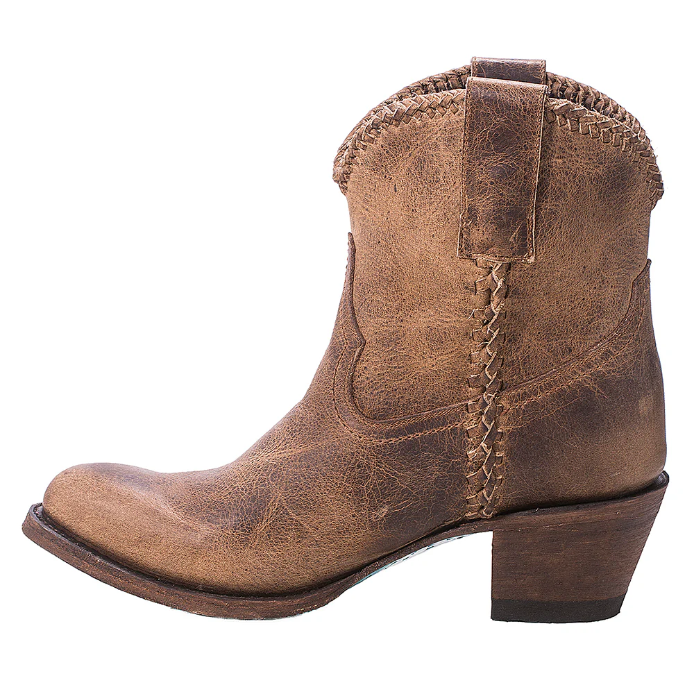 Plain Jane Braided Round Toe Cowboy Bootie - Image 4