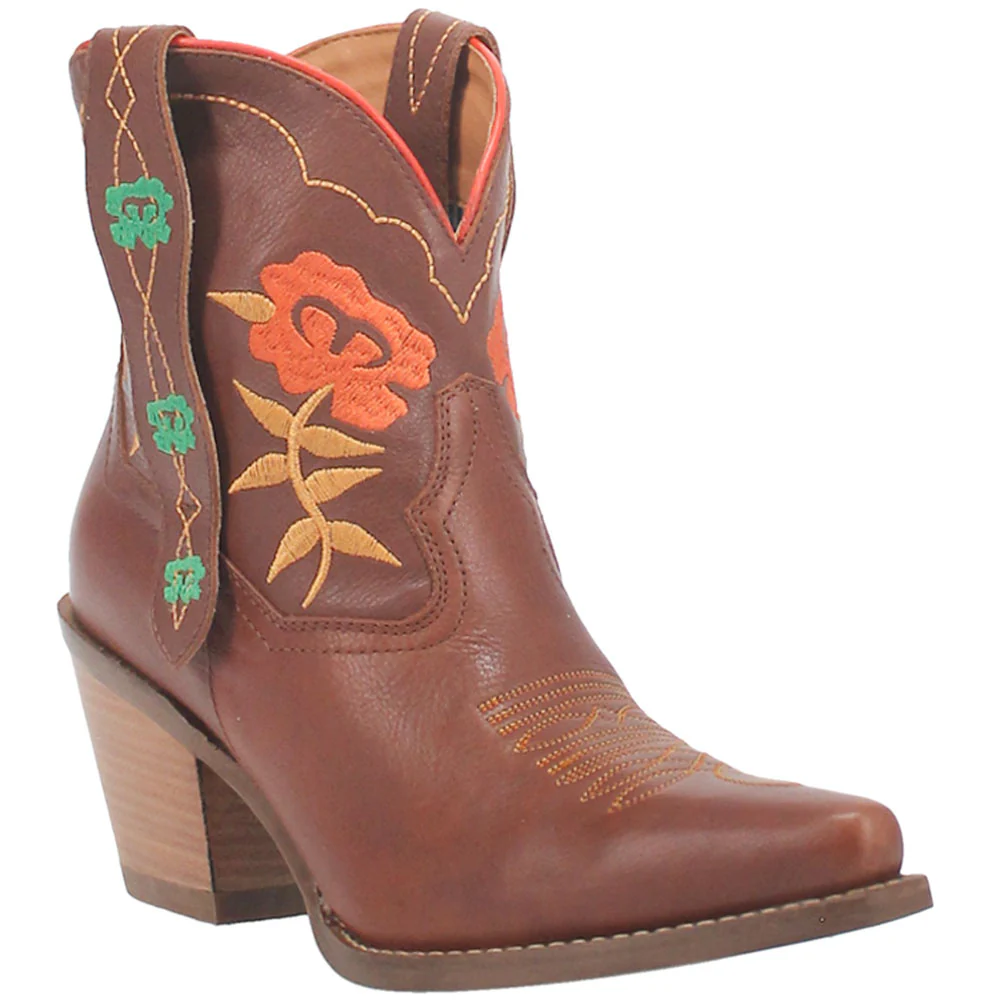 Play Pretty Embroidered Floral Snip Toe Cowboy Booties - Image 2