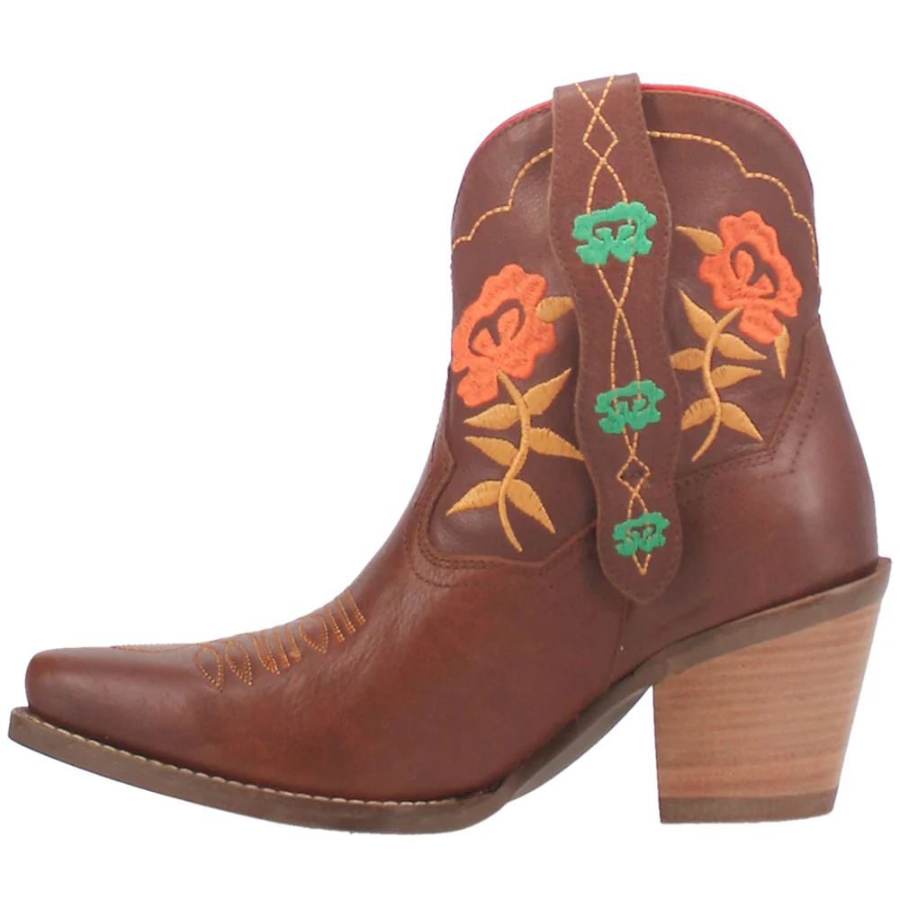 Play Pretty Embroidered Floral Snip Toe Cowboy Booties - Image 3