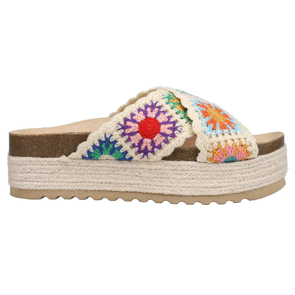Plays Floral Espadrille Platform Sandals